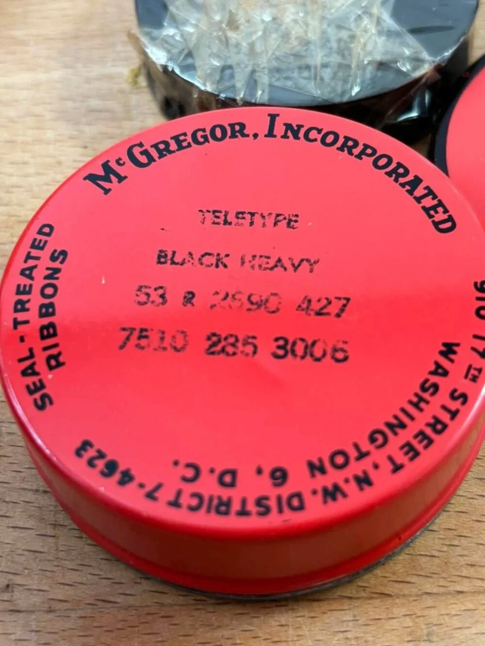 Vintage McGregor Teletype Ribbon Black Heavy Seal-Treated Tin NOS Original Ribbo